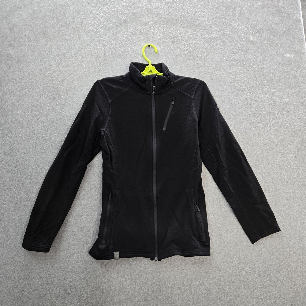 Icebreaker Women Jacket M Black Activewear Zipper Long‎ Sleeve